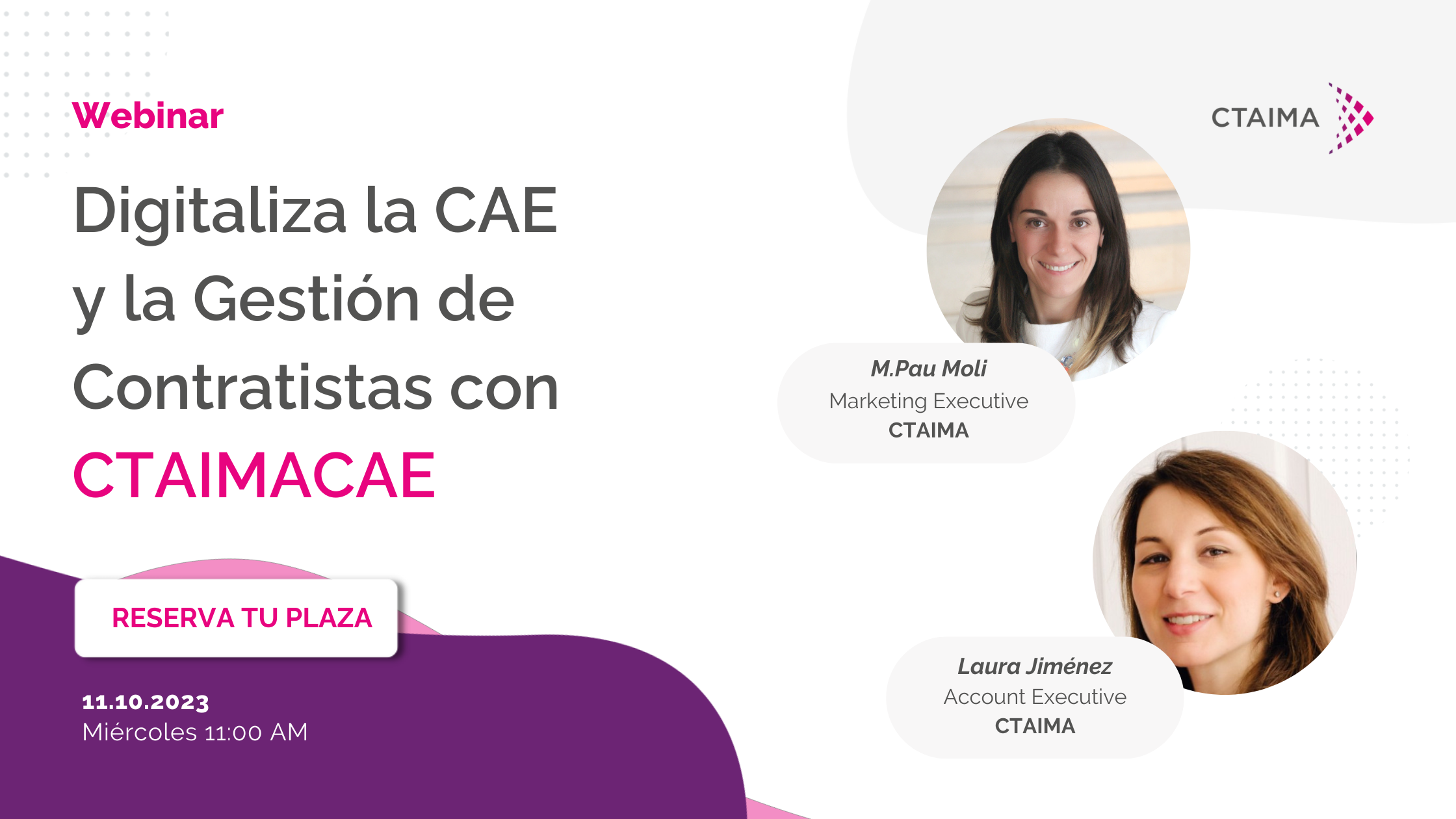 Webinar Digitaliza la CAE con CTAIMACAE - Octubre 2023